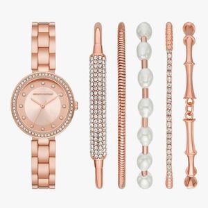 Skechers Women's Three Hand Silver Alloy Watch and Bracelet Gift Set